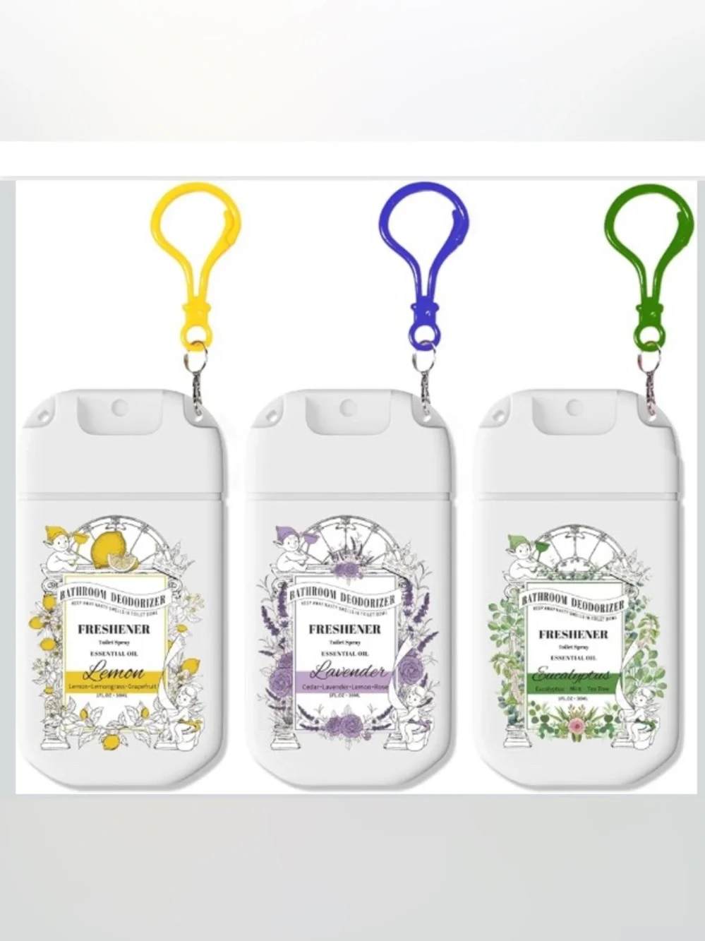 Bathroom Deodorizer Freshener - Lavender, Lemon & Eucalyptus (Set) Travel size
